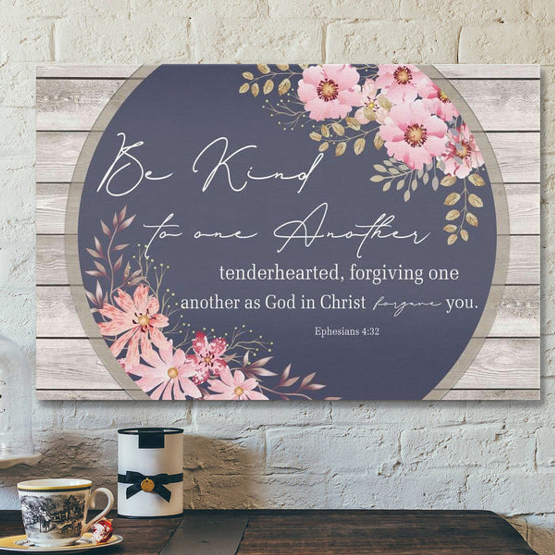 God Canvas Prints - Jesus Canvas Art - Bible Verse Wall Art - Be Kind To One Another Ephesians 432 Canvas Print