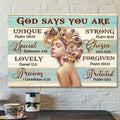 Beautiful Girl With Seashell Hair - God Says You Are Canvas Wall Art - Bible Verse Canvas - Scripture Canvas Wall Art