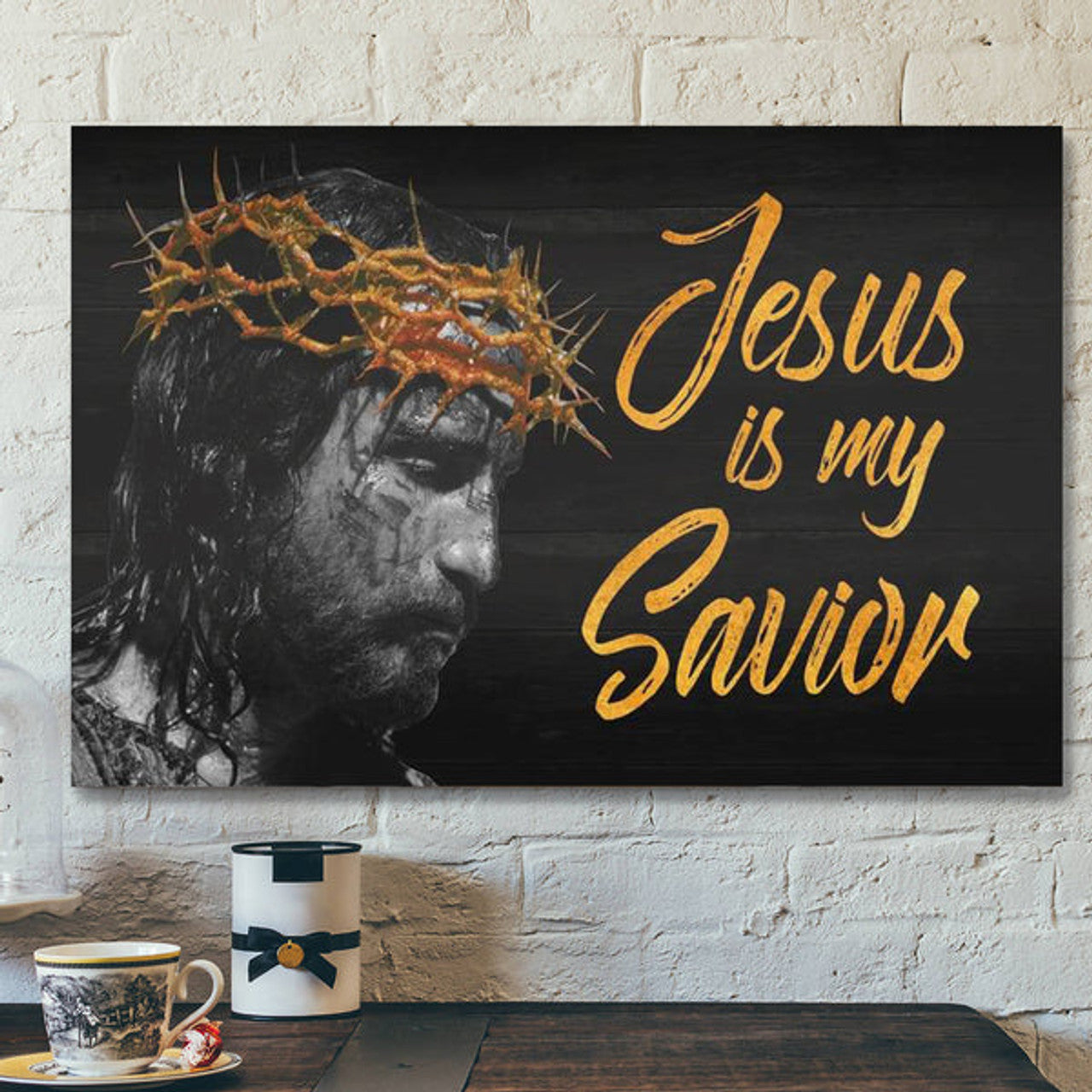 Jesus Is My Savior Canvas Wall Art - Bible Verse Canvas - Scripture Canvas Wall Art