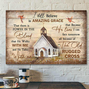 Cardinal And The Church - Because He Lives I Can Face Tomorrow - Bible Verse Canvas - Scripture Canvas Wall Art