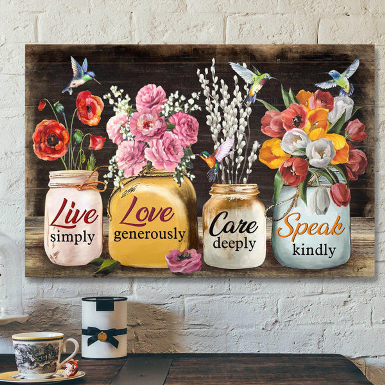 Live Simply Care Deeply And Speak Kindly Canvas Wall Art - Bible Verse Canvas - Scripture Canvas Wall Art