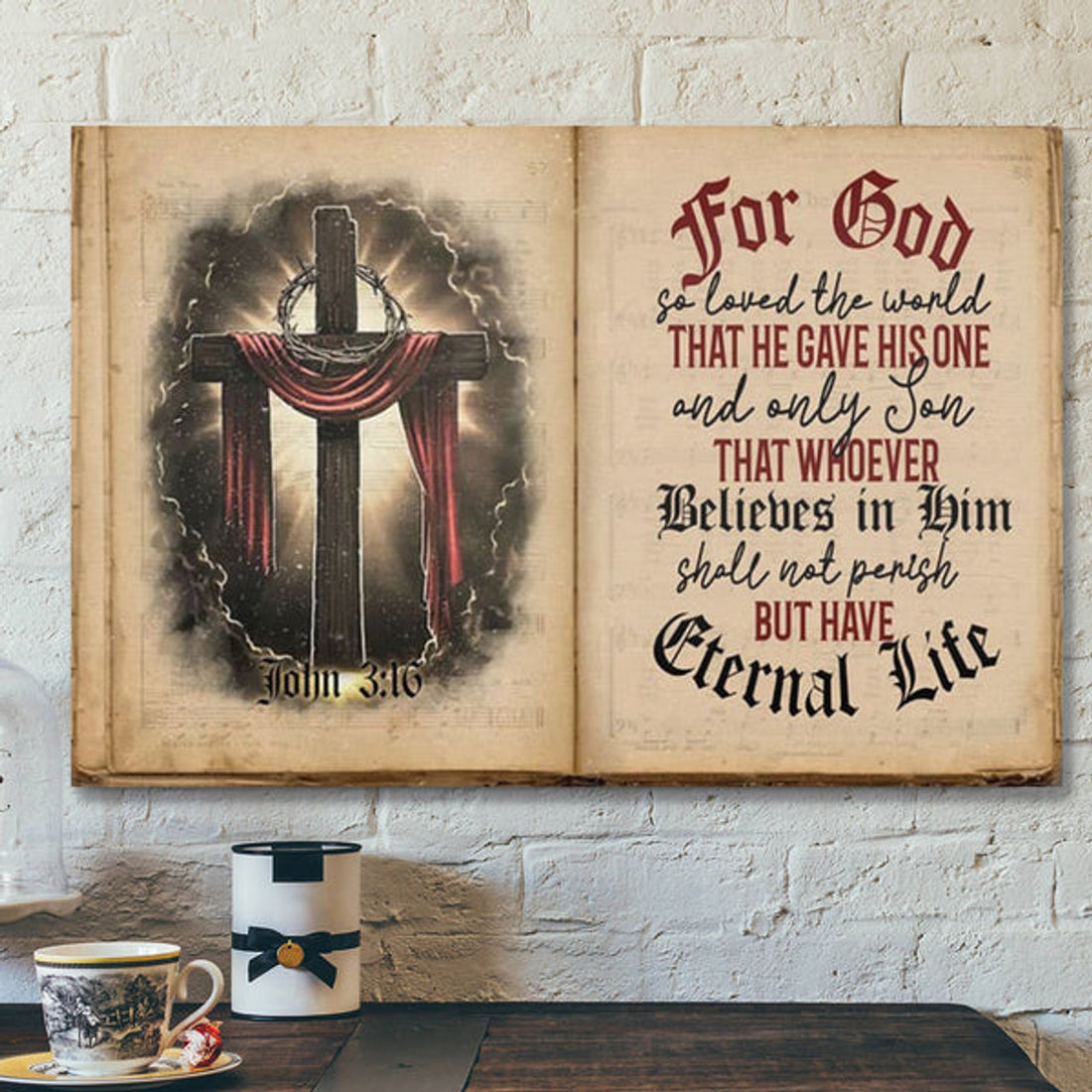 Bible Verse Canvas - John 316 Niv Canvas Wall Art - Scripture Canvas Wall Art