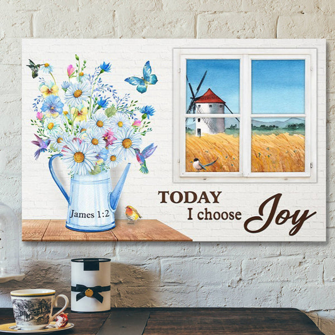 God Canvas - Bible Verse Canvas - Butterfly And Flower Canvas - Today I Choose Joy - Scripture Canvas