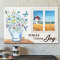 God Canvas - Bible Verse Canvas - Butterfly And Flower Canvas - Today I Choose Joy - Scripture Canvas