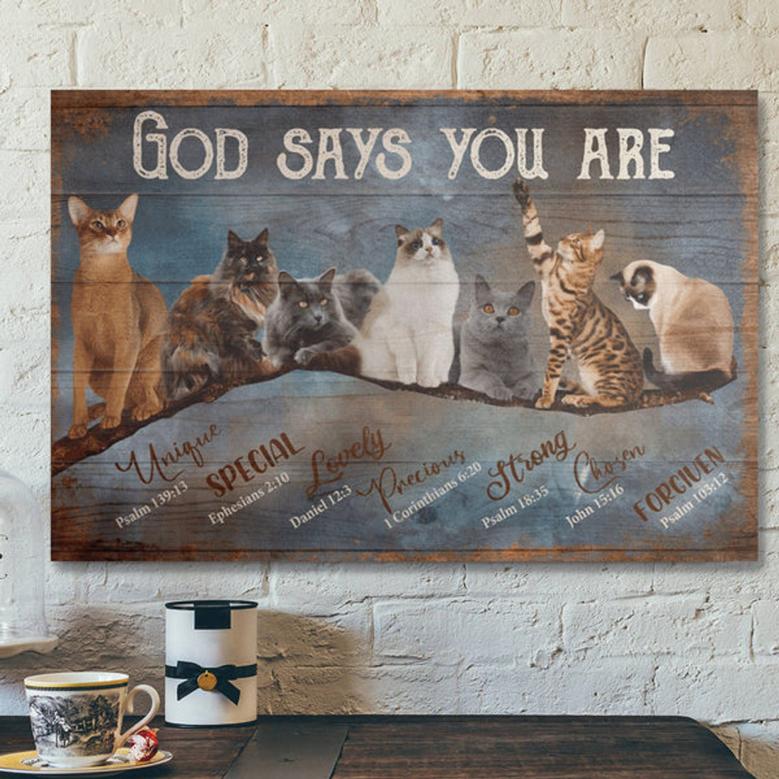 Bible Verse Wall Art Canvas - Cat - God Say You Are Amazing Canvas