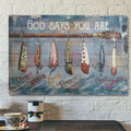 Bible Verse Wall Art Canvas - Fishing - God Says You Are Canvas