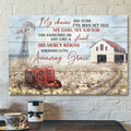 Jesus - Peaceful Farm - His Mercy Reigns Unending Love - Bible Verse Canvas - Scripture Canvas Wall Art