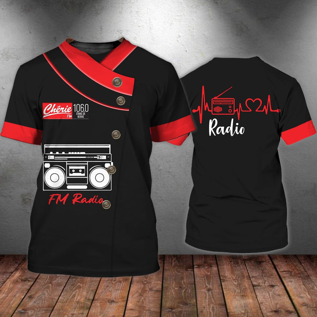 FUNSTUFFPRINT 3D All Over Printed Fm Radio Shirt Men Women Love Radio Shirts 3D T-shirt