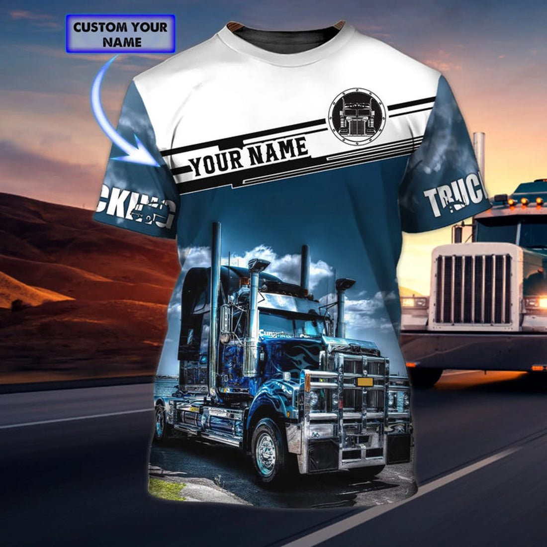 Custom 3D Trucking T-Shirt Best Gift For A Trucker Sublimation Truck On Shirt