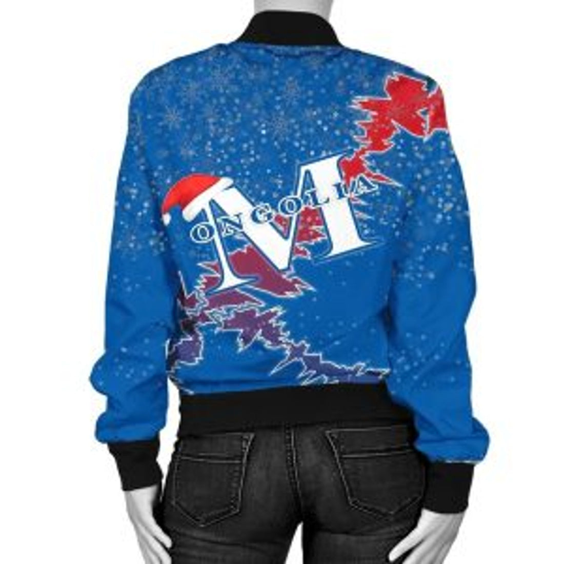 FUNSTUFFPRINTI Mongolia Christmas Coat Of Arms Women 3D Bomber Jacket