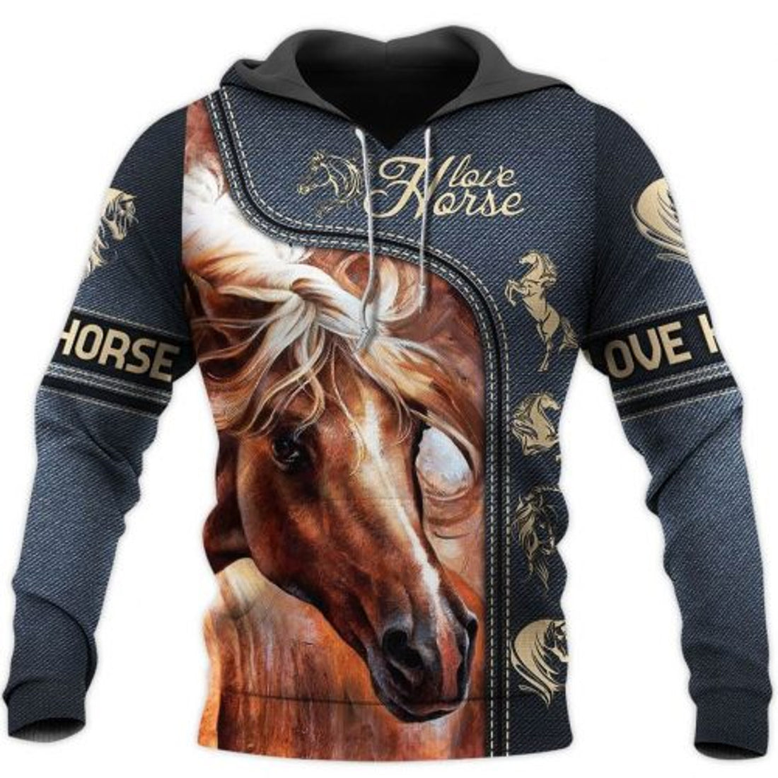 FUNSTUFFPRINT All Over Printed Horse Hoodie Love Horse 3D Hoodie and Zip Hoodie