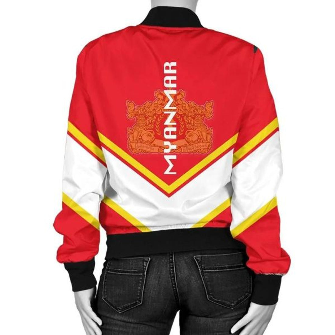FUNSTUFFPRINTI Montana Coat Of Arms Women Bomber Jacket Lucian Style Bomber Jacket