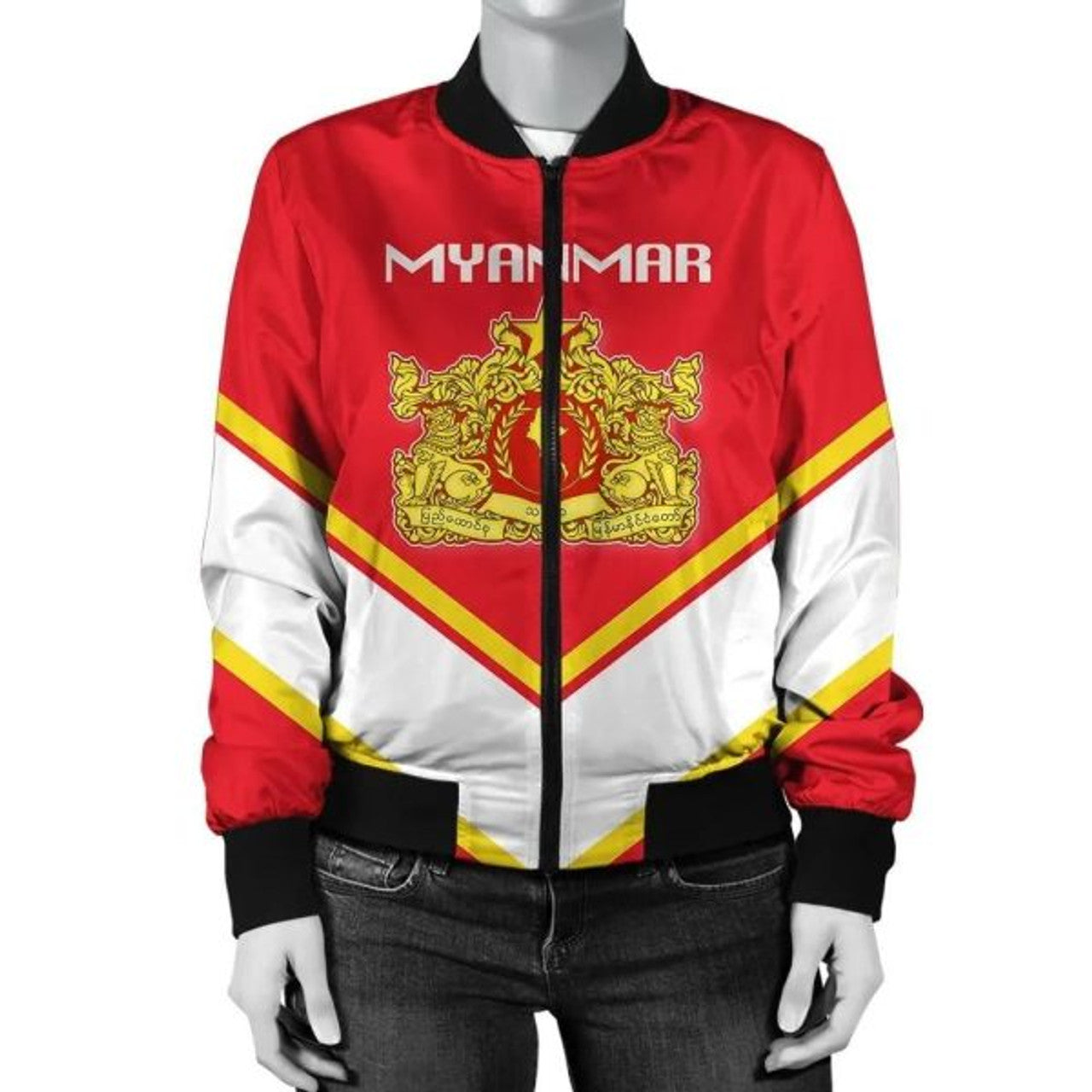 FUNSTUFFPRINTI Montana Coat Of Arms Women Bomber Jacket Lucian Style Bomber Jacket