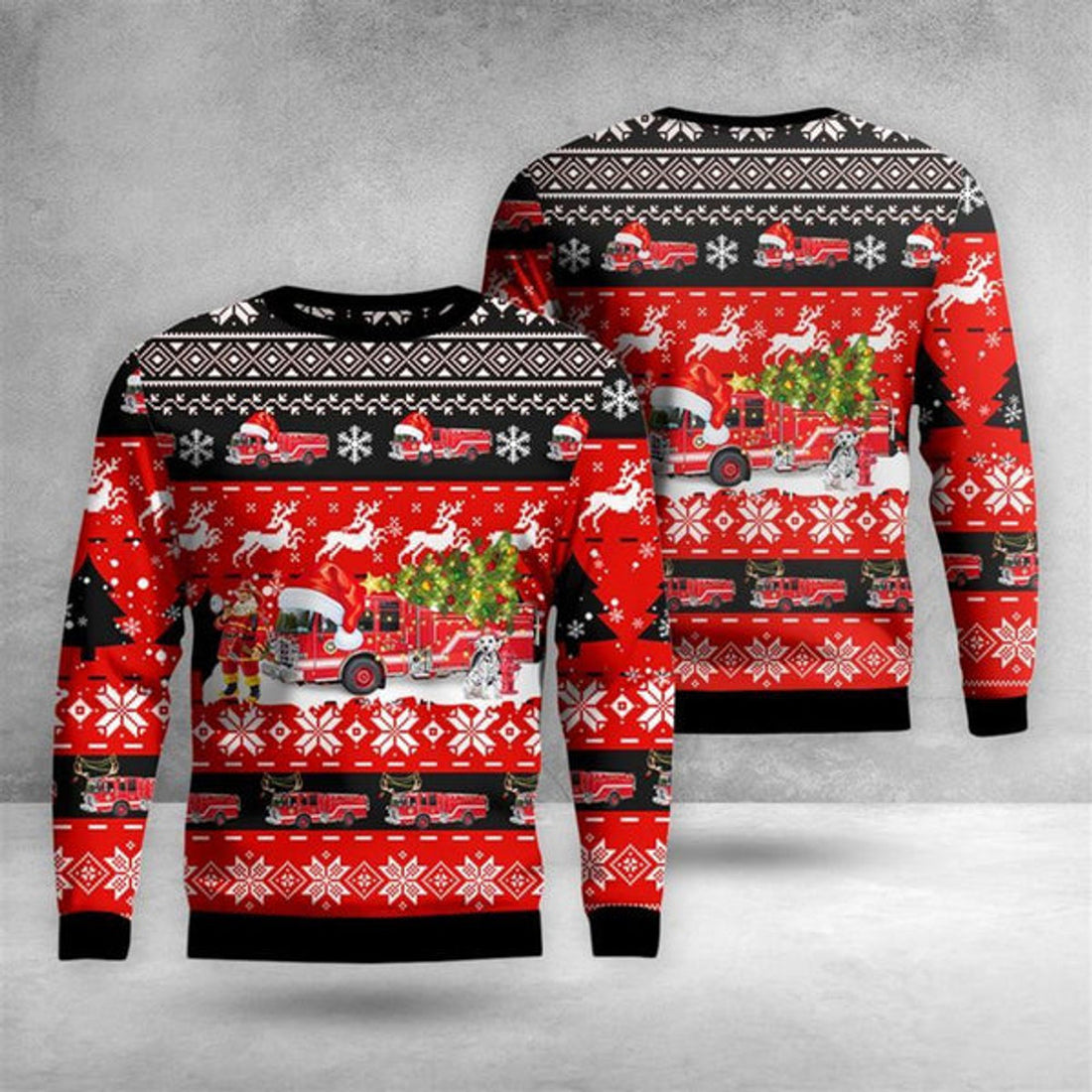FUNSTUFFPRINT Montecito Fire Protection District Christmas AOP Ugly Christmas Sweater For Men Women, Best Gift For Christmas, The Beautiful Winter Christmas Outfit Ugly Sweater