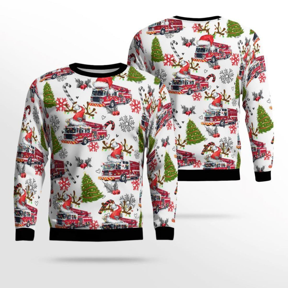 FUNSTUFFPRINT Morrisville Fire-Rescue Ugly Christmas Sweater – Christmas Gifts For Firefighters Ugly  Sweater