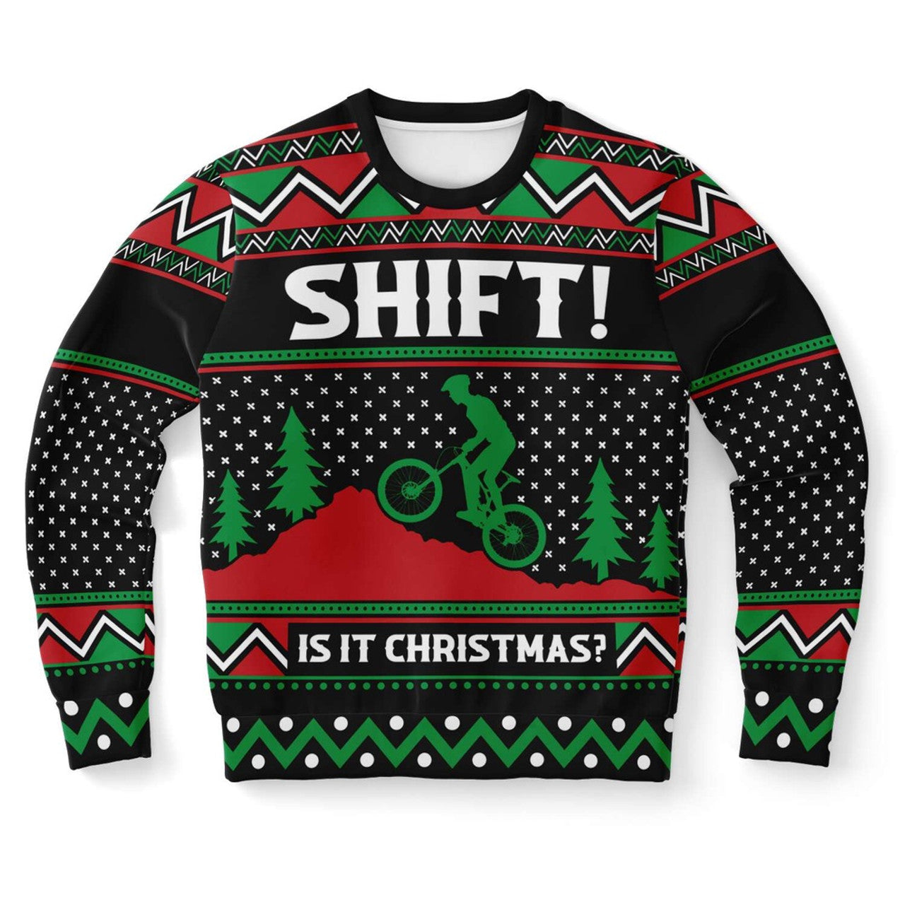 FUNSTUFFPRINT Motrocross Shift Is It Christmas Ugly Christmas Sweater, Christmas Sweater, Ugly Sweater, Funny Xmas Sweaters Ugly Sweater