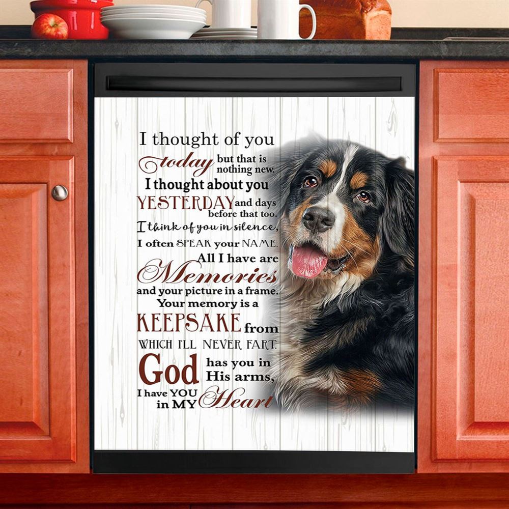 Mountain Dog I Thought Of You Today Dishwasher Cover, Christian Dishwasher Wrap, Religious Kitchen Decoration