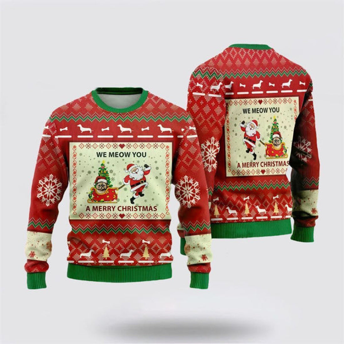 FUNSTUFFPRINT Munchkin Cats Ugly Christmas Sweater For Men And Women, Best Gift For Christmas, Christmas Fashion Winter  Ugly  Sweater