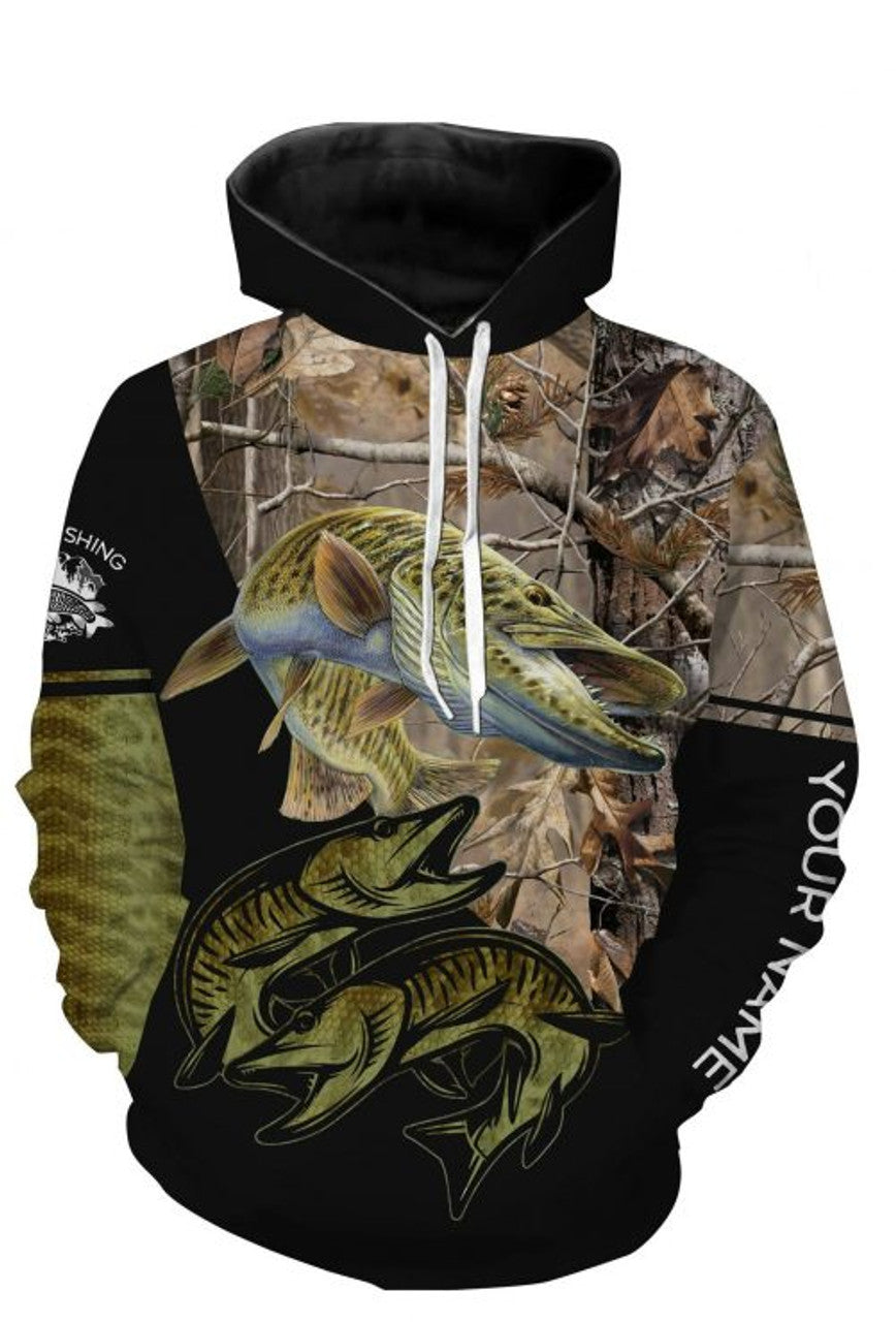 FUNSTUFFPRINT Personalized Fishing 3D All Over Hoodie Musky Fishing 3D Hoodie and Zip Hoodie