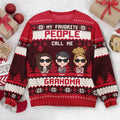 FUNSTUFFPRINT Custom My Favorite People Call Me Mommy Grandma Ugly Sweater