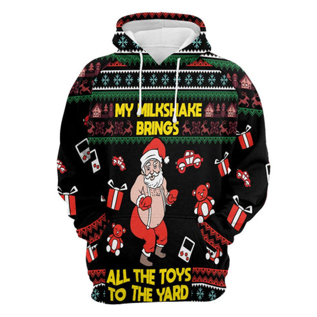 FUNSTUFFPRINT 3D My Milkshake Bring Christmas All Over 3D Hoodie and Zip Hoodie