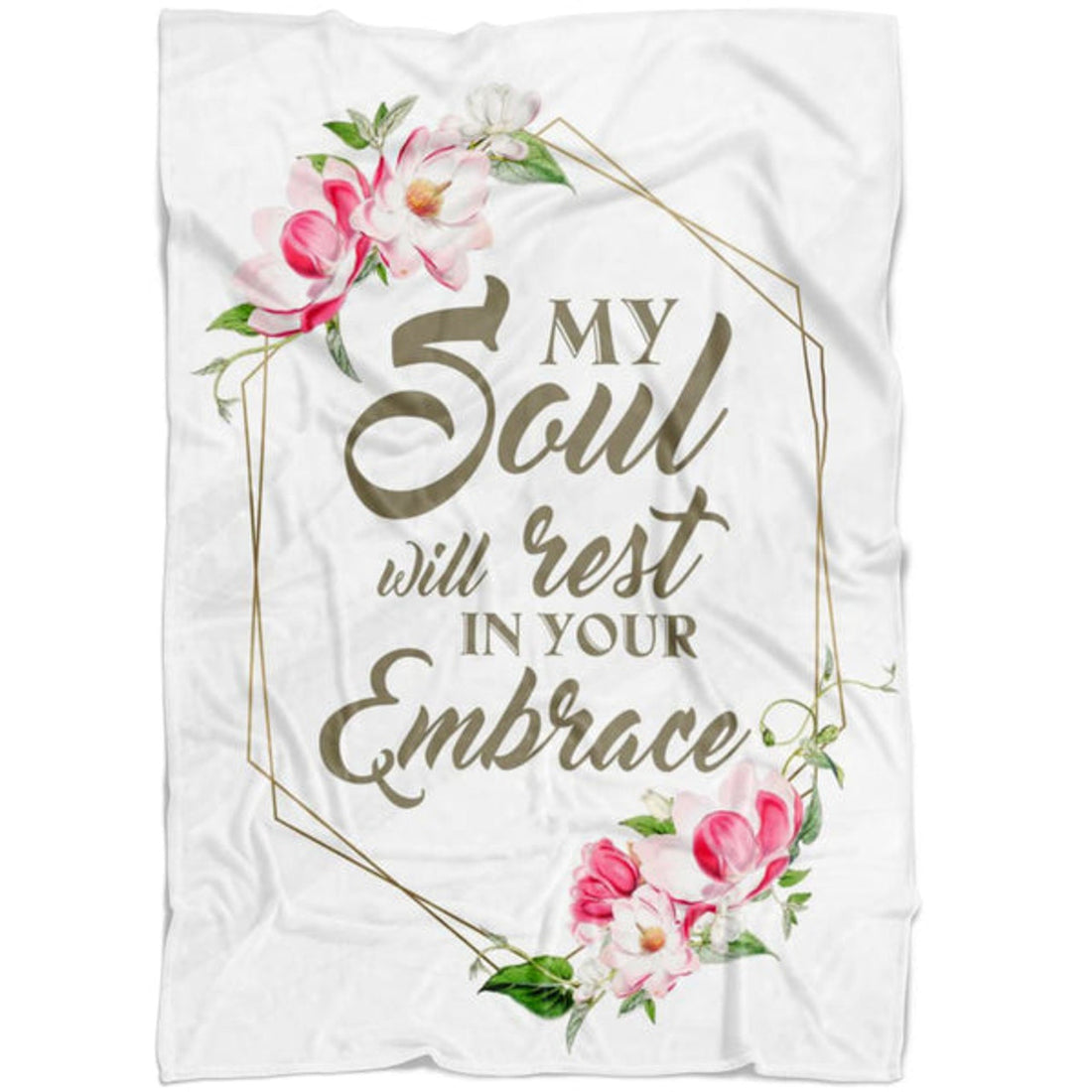 FUNSTUFFPRINT My Soul Will Rest In Your Embrace Fleece Blanket - Christian Blanket - Bible Verse Blanket