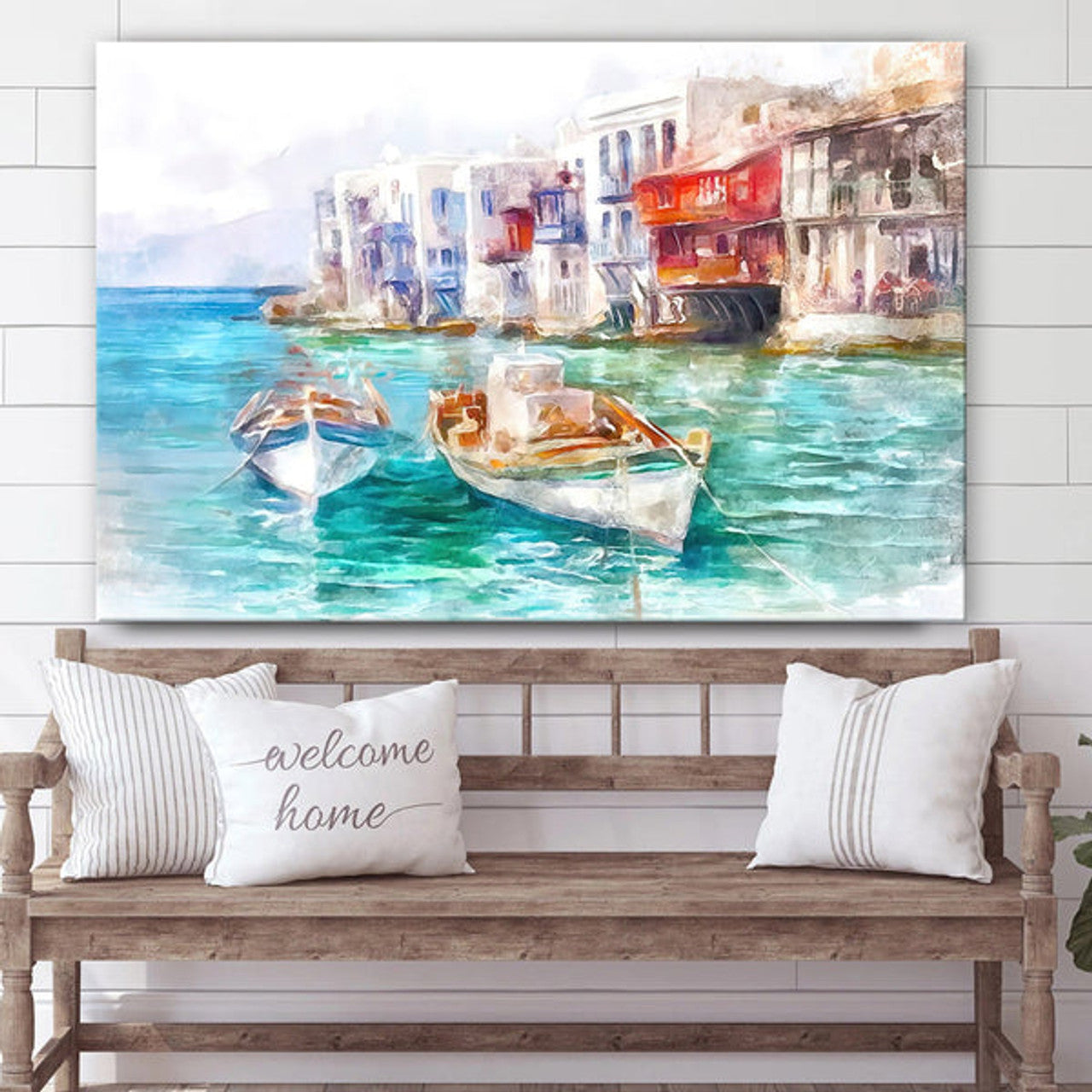 Mykonos Island Painting Greece Mykonos Canvas Wall Art - Canvas Wall Decor - Home Decor Living Room