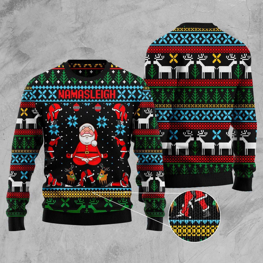 FUNSTUFFPRINT Namasleigh Ugly Christmas Sweater, Christmas Sweater, Ugly Sweater, Funny Xmas Sweaters Ugly Sweater
