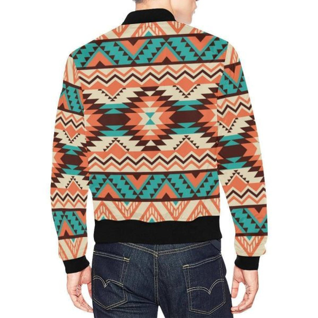 FUNSTUFFPRINTI Native American Navajo Indians Aztec Tribal Print Men's 3D Bomber Jacket