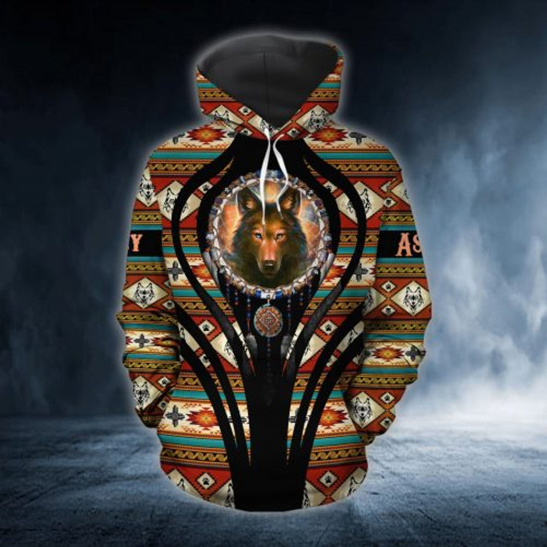 FUNSTUFFPRINT Native Wolf Couple 3D Hoodie and Zip Hoodie