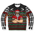 FUNSTUFFPRINT Naughty Santa Bouncer Ugly Christmas Sweater, Christmas Sweater, Ugly Sweater, Funny Xmas Sweaters Ugly Sweater
