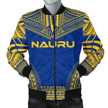 FUNSTUFFPRINTI Nauru Flag Polynesian Chief Men's Bomber Jacket - Bomber Jacket