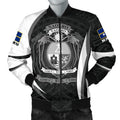FUNSTUFFPRINTI Nauru Polynesian Bomber Jacket (Men) - Nauru Spirit (White) - Bomber Jacket
