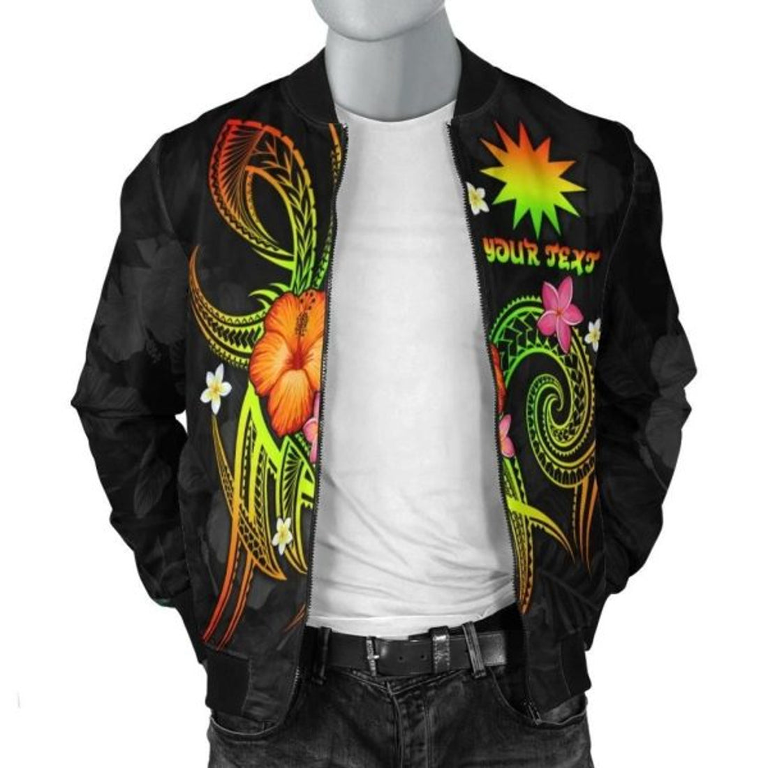 FUNSTUFFPRINTI Nauru Polynesian Personalised Women's Bomber Jacket - Legend of Nauru (Reggae) - Bomber Jacket