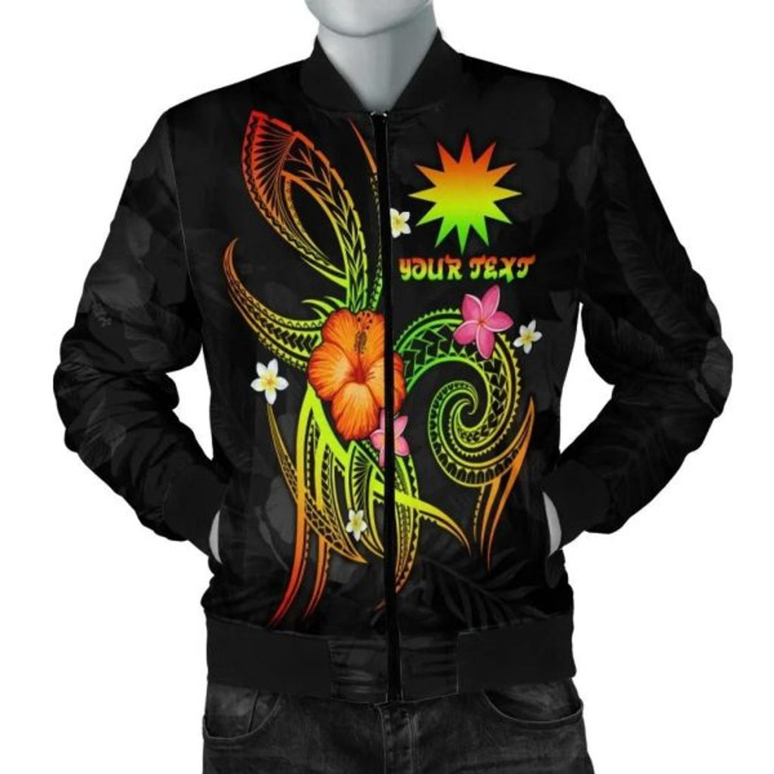 FUNSTUFFPRINTI Nauru Polynesian Personalised Women's Bomber Jacket - Legend of Nauru (Reggae) - Bomber Jacket