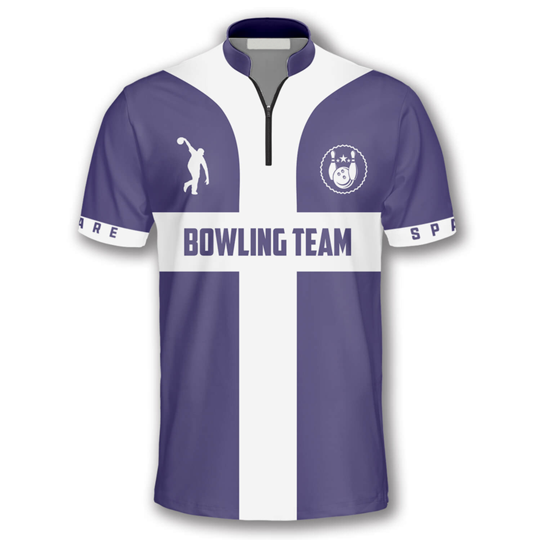 Custom Zipper Polo Shirt Navy Cross Custom Bowling Jerseys for Men, Best Shirt for Bowler