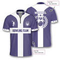 Custom Zipper Polo Shirt Navy Cross Custom Bowling Jerseys for Men, Best Shirt for Bowler