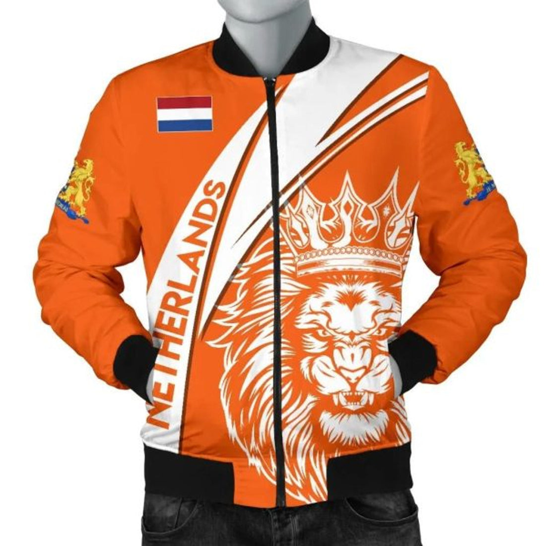 FUNSTUFFPRINTI Netherlands Bomber Jacket - Netherlands Koningsdag Lion Men Bomber Jacket