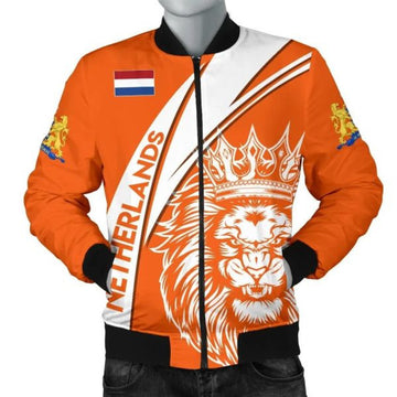 FUNSTUFFPRINTI Netherlands Bomber Jacket - Netherlands Koningsdag Lion Men Bomber Jacket
