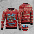 FUNSTUFFPRINT Never Underestimate The Power Of Human Stupidity Ugly Christmas Sweater, Christmas Sweater, Ugly Sweater, Funny Xmas Sweaters Ugly Sweater