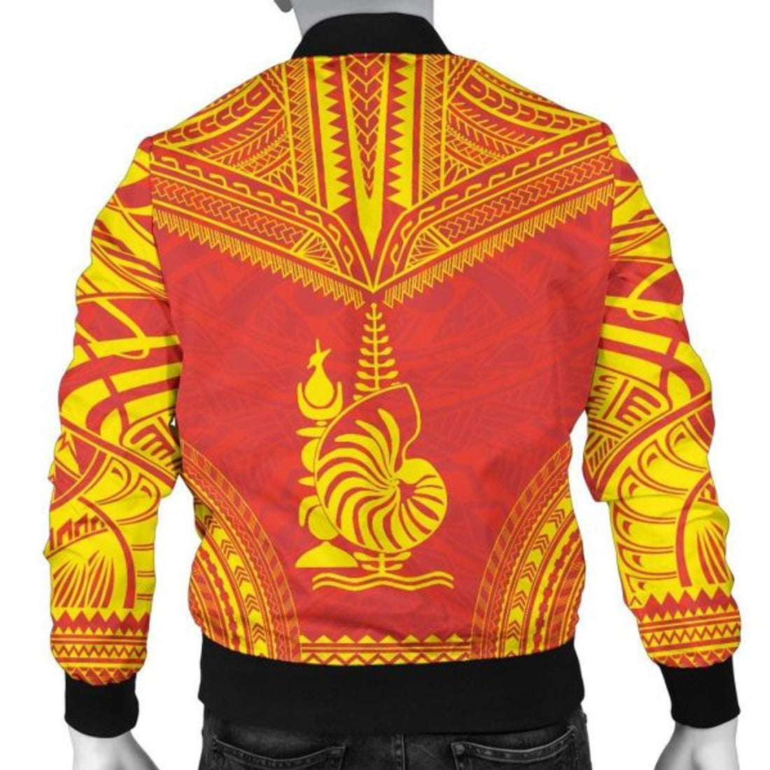 FUNSTUFFPRINTI New Caledonia Flag Polynesian Chief Men's Bomber Jacket - Bomber Jacket