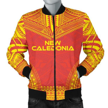 FUNSTUFFPRINTI New Caledonia Flag Polynesian Chief Men's Bomber Jacket - Bomber Jacket