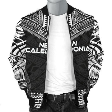 FUNSTUFFPRINTI New Caledonia Polynesian Chief Men's Bomber Jacket - Black Version - Bomber Jacket