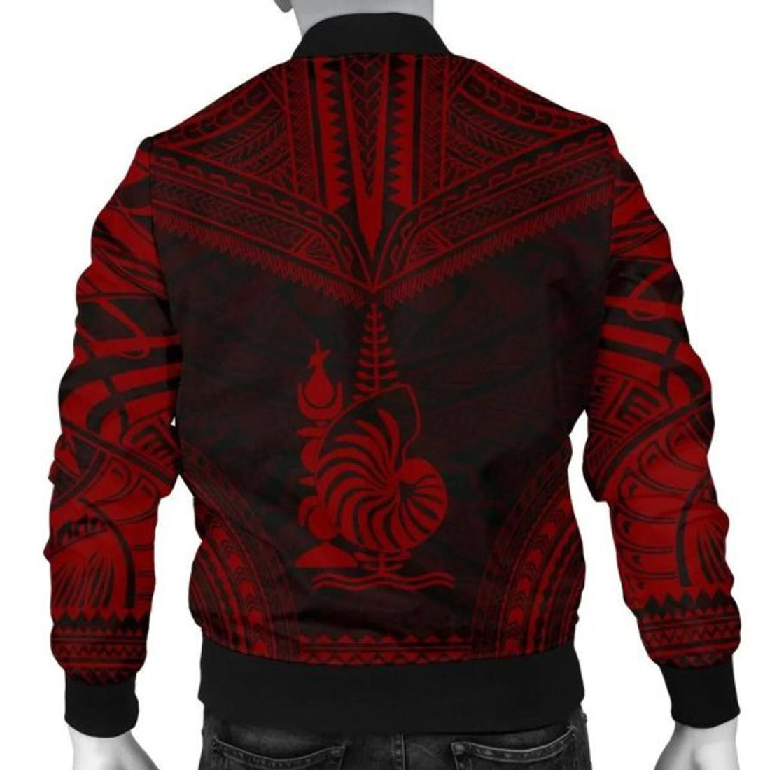 FUNSTUFFPRINTI New Caledonia Polynesian Chief Men's Bomber Jacket - Red Version - Bomber Jacket