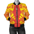 FUNSTUFFPRINTI New Caledonia Women Bomber Jacket - Polynesian Tattoo Flag - 10 Bomber Jacket