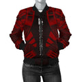 FUNSTUFFPRINTI New Caledonia Women Bomber Jacket - Polynesian Tattoo Red - 10 Bomber Jacket