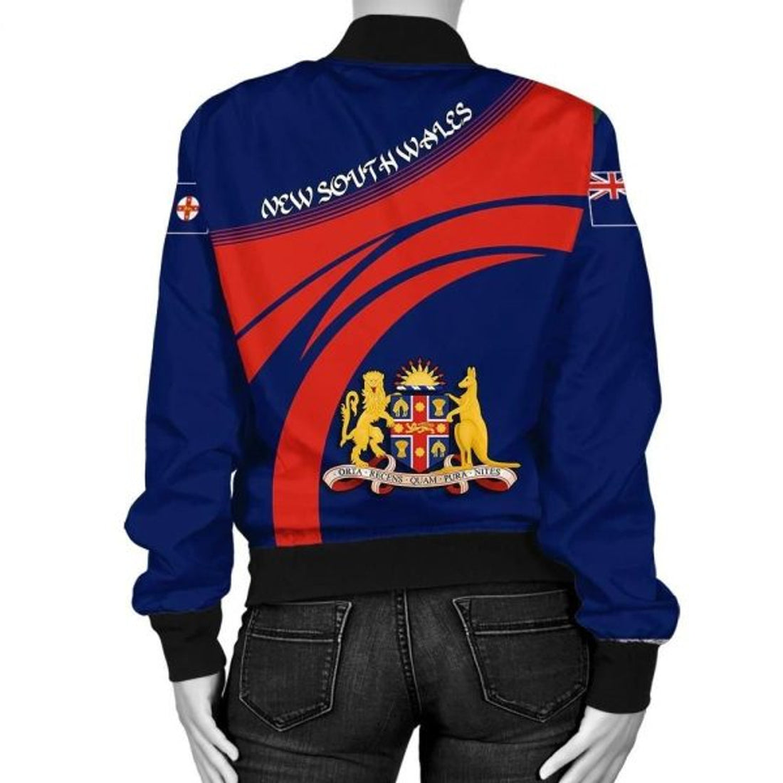 FUNSTUFFPRINTI New South Wales Coat Of Arms Women Bomber Jacket Cricket Bomber Jacket
