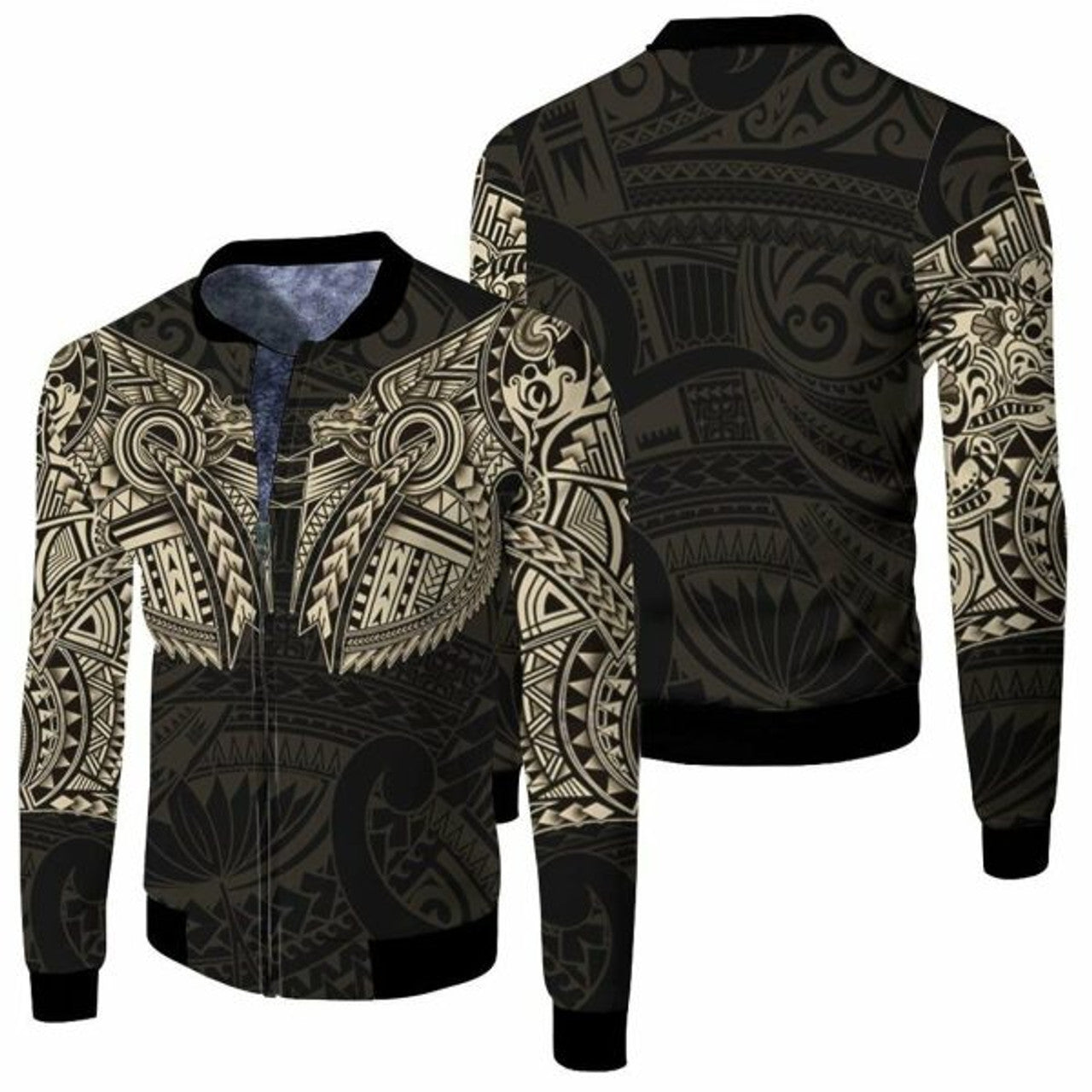 FUNSTUFFPRINTI New Zealand Maori Tattoo Pattern For Lovers 3D Bomber Jacket