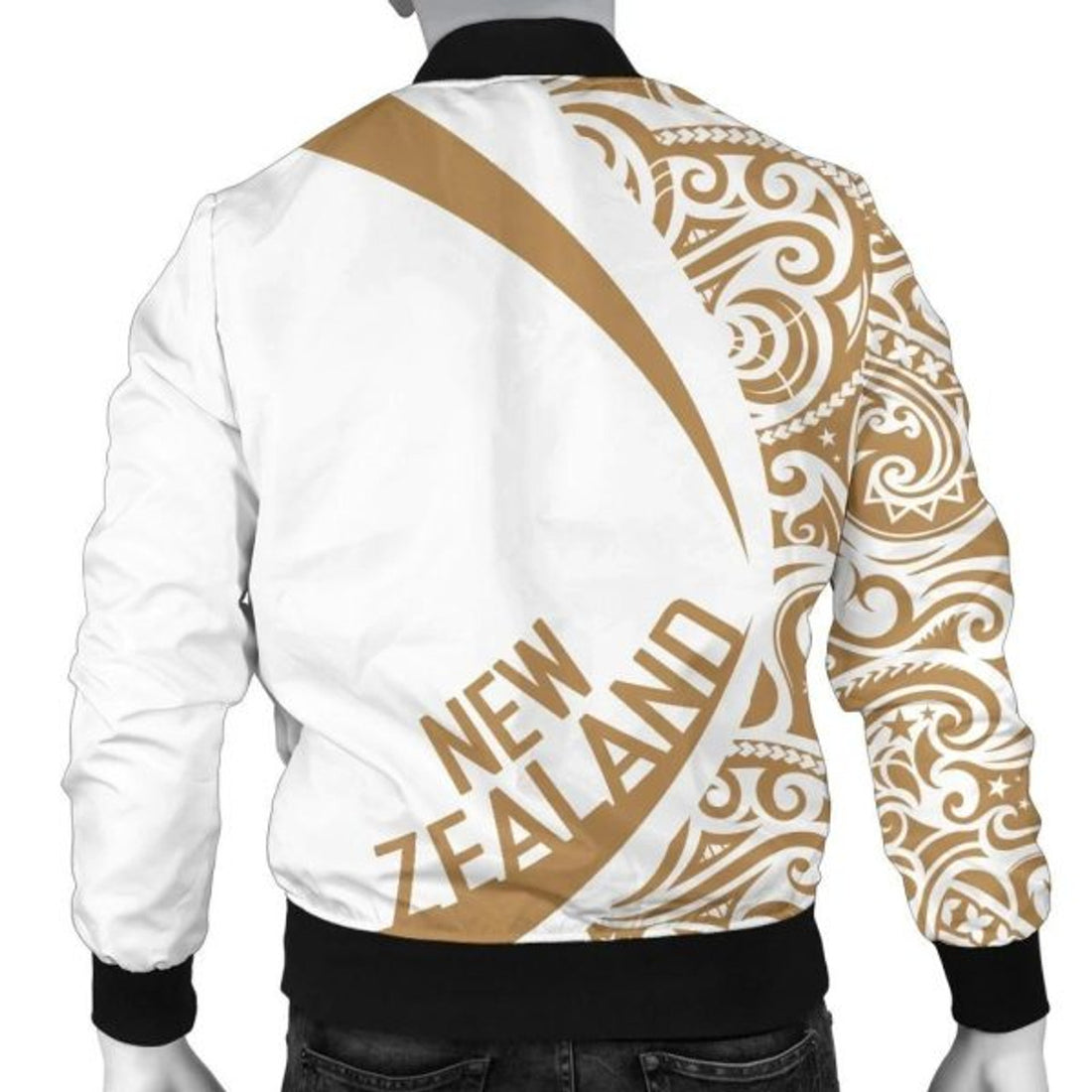FUNSTUFFPRINTI New Zealand Silver Fern Maori Men's Bomber Jacket - Circle Style Bomber Jacket