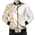 FUNSTUFFPRINTI New Zealand Silver Fern Maori Men's Bomber Jacket - Circle Style Bomber Jacket